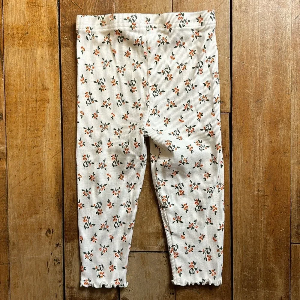 Carters leggings ribbed floral size 12 months baby girl spring cotton boho